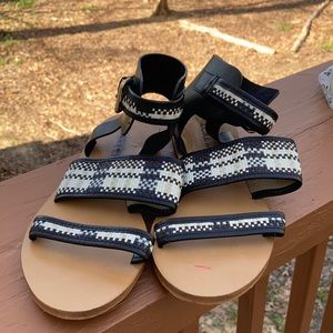 J. Crew black and white sandals